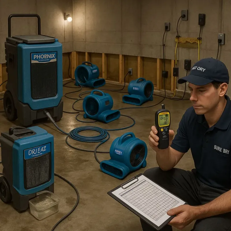 Structural Drying and Dehumidification process in Hillcrest, NY